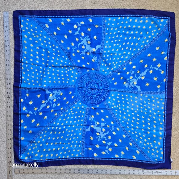 Silk Scarf With Hand-Rolled Edges Stars Made in Italy - Picture 3 of 8